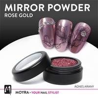 Moyra MIRROR POWDER Nr.02 Rose Gold Nageldesign, Nail Art, Mirror Powder, Spiegelpulver, make-up, nägel, jolifin, beauty, alessandro, fingernägel