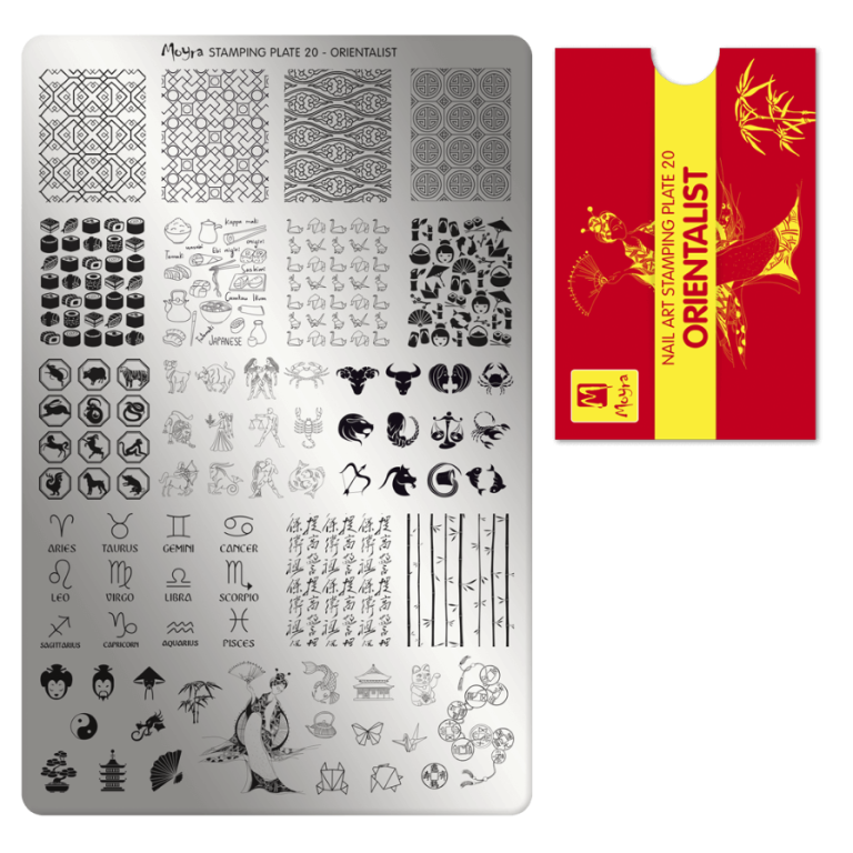 Moyra Stamping Schablone - Stempeln statt Malen - die schnelle und kreative Nailart für Anfänger und Profis zugleich - Orientalist Nr.20