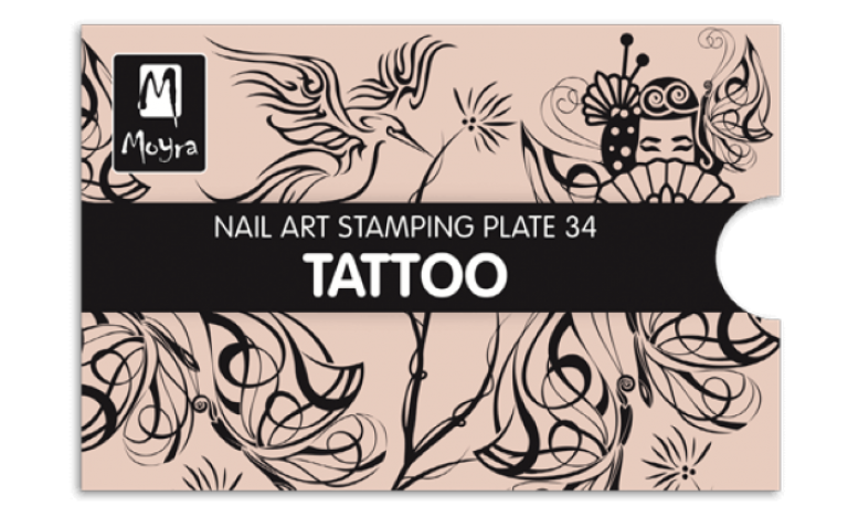Moyra Stamping Schablone - Tattoo Nr.34