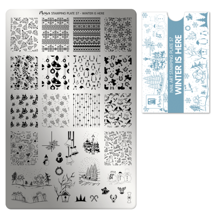 Moyra Stamping Schablone - Stempeln statt Malen - die schnelle und kreative Nailart für Anfänger und Profis zugleich - Winter is here Nr.57