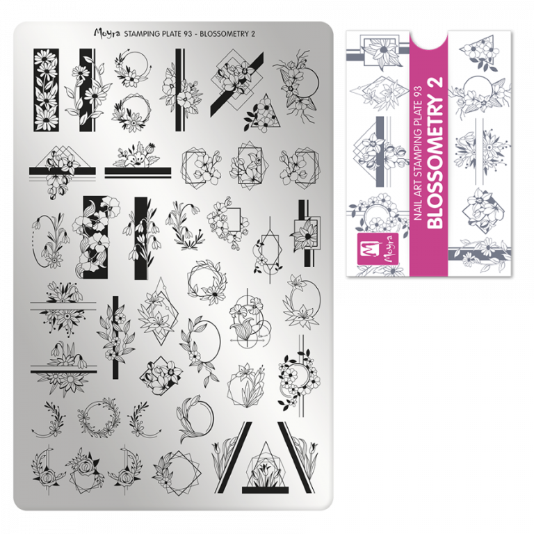 Moyra Stamping Schablone - Stempeln statt Malen - die schnelle und kreative Nailart für Anfänger und Profis zugleich - Blossometry 2 Nr.93