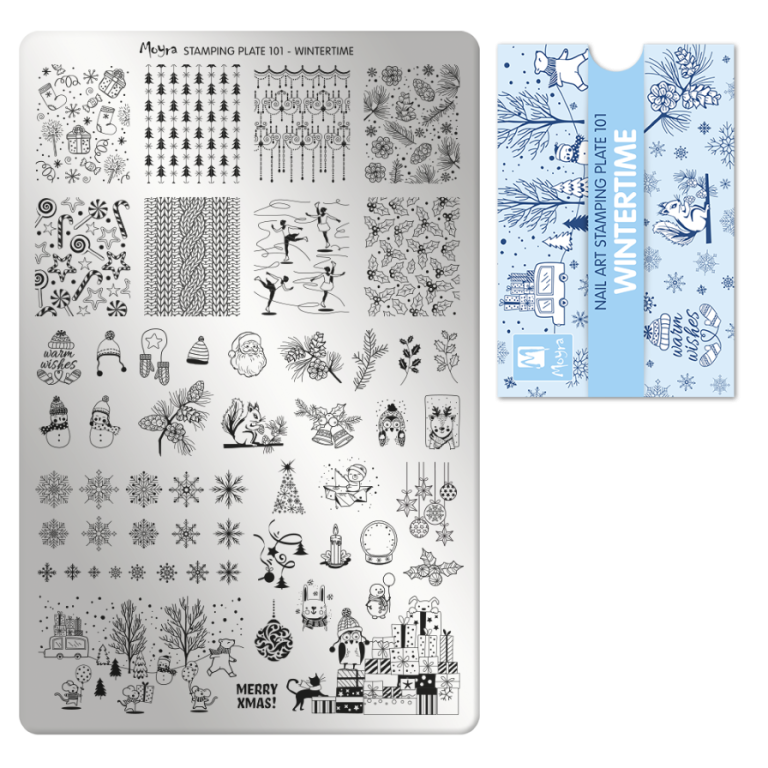 Moyra Stamping Schablone - Stempeln statt Malen - die schnelle und kreative Nailart für Anfänger und Profis zugleich - Wintertime Nr.101
