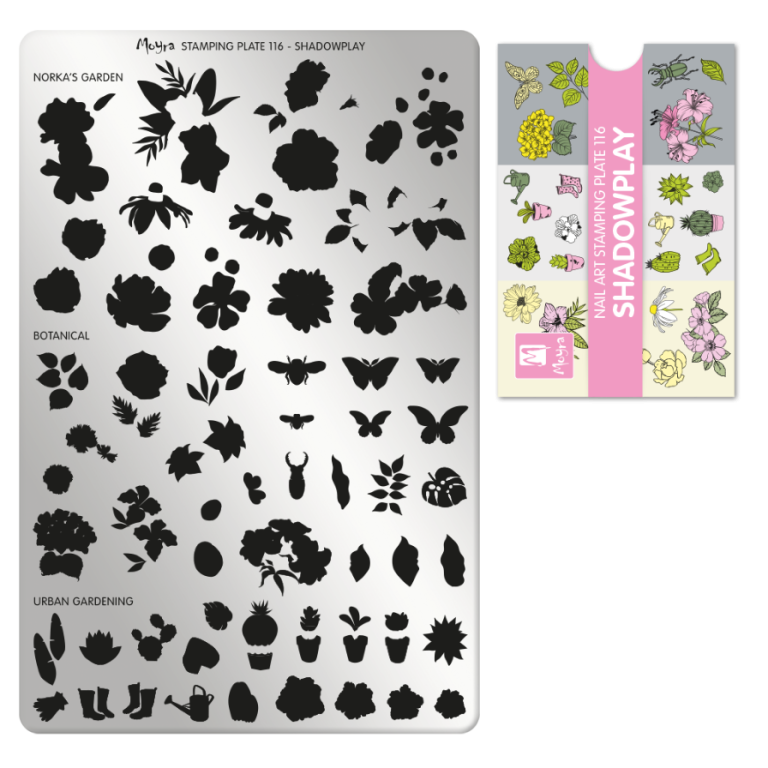 Moyra Stamping Schablone - Stempeln statt Malen - die schnelle und kreative Nailart für Anfänger und Profis zugleich - Shadowplay Nr.116
