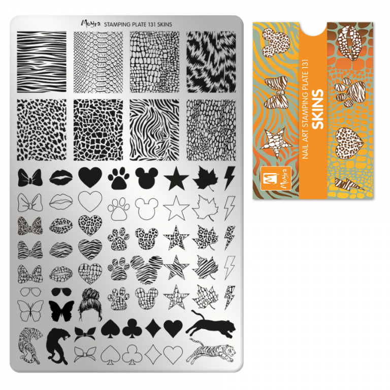Moyra Stamping Schablone - Stempeln statt Malen - die schnelle und kreative Nailart für Anfänger und Profis zugleich - Skins Nr.131