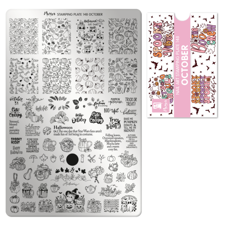 Moyra Stamping Schablone - Stempeln statt Malen - die schnelle und kreative Nailart für Anfänger und Profis zugleich - October Nr.148