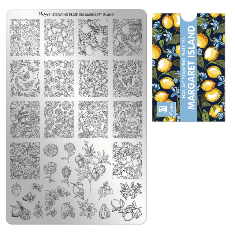 Moyra Stamping Schablone - Stempeln statt Malen - die schnelle und kreative Nailart für Anfänger und Profis zugleich - Margaret-Island Nr.153