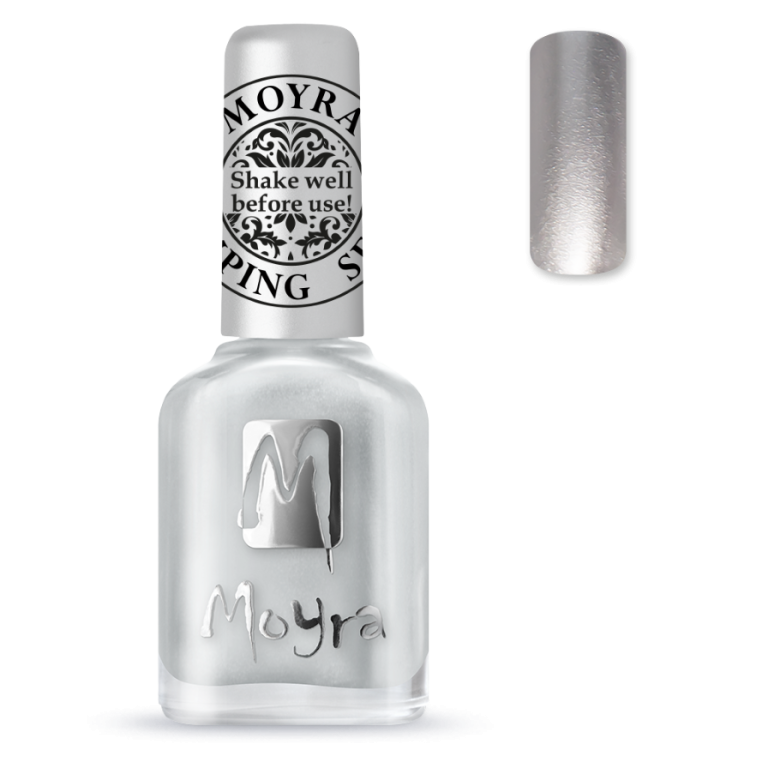 Stamping Nagellack Silver Nr. SP 8 - Stamping Lack speziell für die NailArt Stempeltechnik, einfache Anwendung, professionelle Endergebnisse.