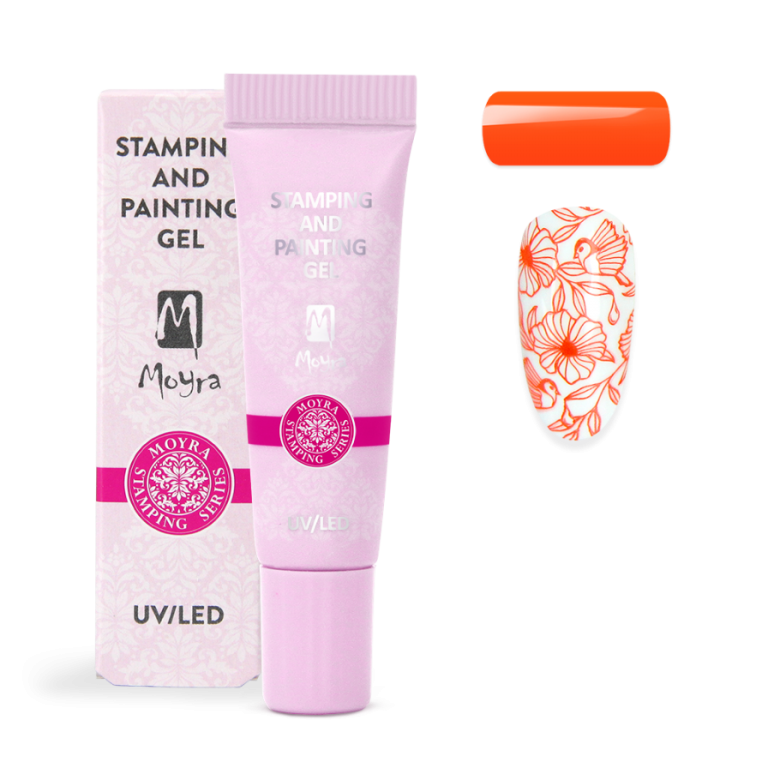 2 in 1 Stamping- & Painting Gel - Nr.11 - vivid orange - hochpigmentiert, ohne Schwitzschicht