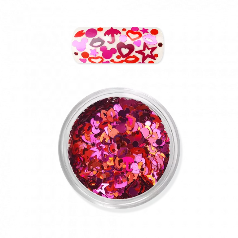 Nailart Pailletten - RAINBOW LOVE FLITTER MIX 02