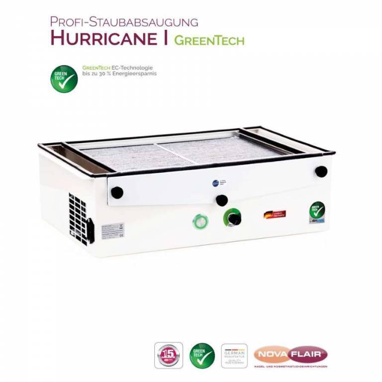 Staubabsaugung NovaFlair - HURRICAN 1 GreenTech - Profi Absaugung für Nagelstudios