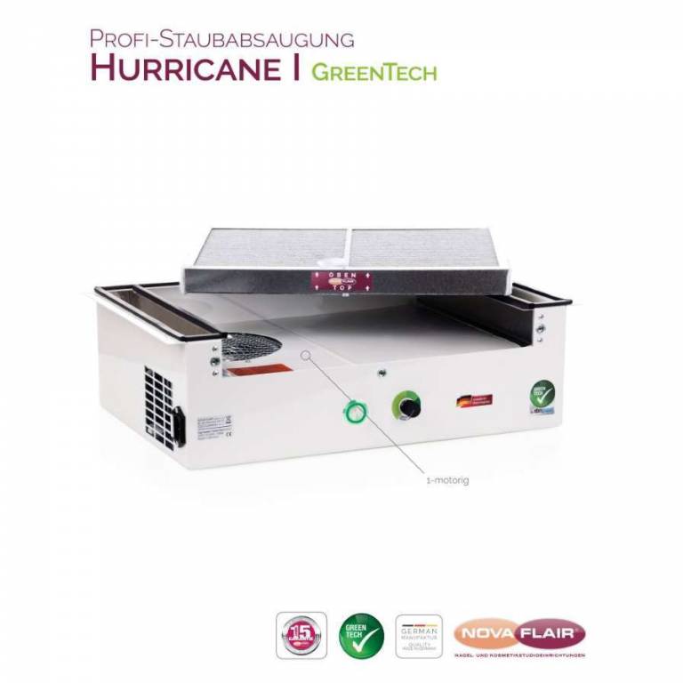 Staubabsaugung NovaFlair - HURRICAN 1 GreenTech - Profi Absaugung für Nagelstudios