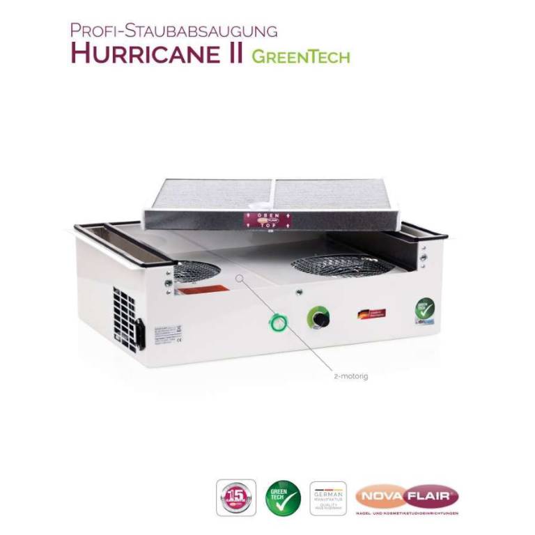 Staubabsaugung NovaFlair - HURRICAN 2 GreenTech - Profi Absaugung für Nagelstudios