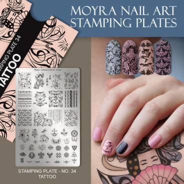 Moyra Stamping Schablone - Tattoo Nr.34