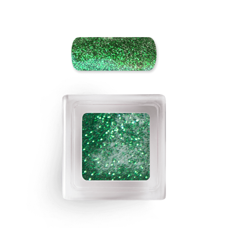 Farb Acryl GLITTER Green Shimmer Nr. 108 - Extra fein gemahlenes, hochpigmentiertes Acrylpulver in einer ungewöhnlich großen Farbauswahl mit vielen Effekten. Unser Farb-Acryl ist sowohl für die Naturnagelverstärkung, als auch für die künstliche Nagelverlä