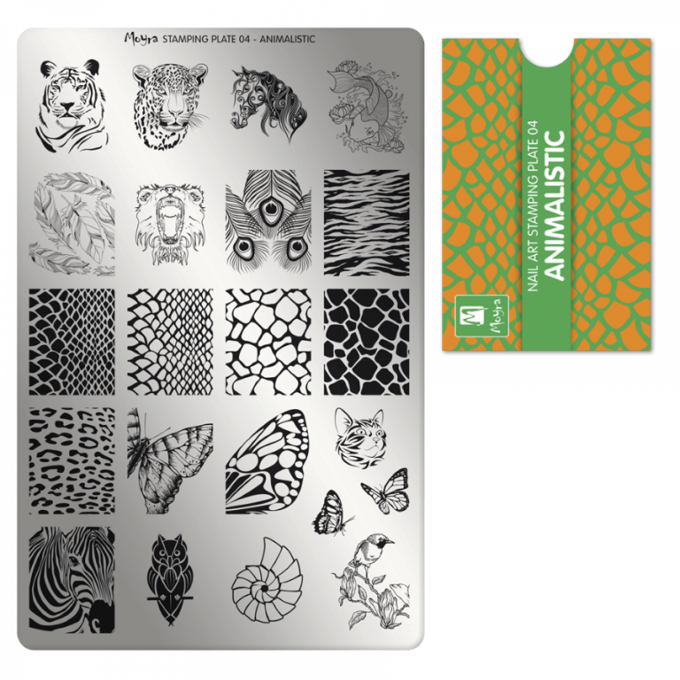 Moyra Stamping Schablone - Stempeln statt Malen - die schnelle und kreative Nailart für Anfänger und Profis zugleich - Animalistic Nr.4 Moyra Stamping Schablone - Stempeln statt Malen - die schnelle und kreative Nailart für Anfänger und Profis zugleich - Animalistic Nr.4