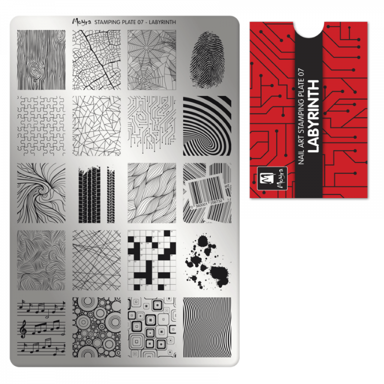Moyra Stamping Schablone - Stempeln statt Malen - die schnelle und kreative Nailart für Anfänger und Profis zugleich - Labyrinth Nr.7 Moyra Stamping Schablone - Stempeln statt Malen - die schnelle und kreative Nailart für Anfänger und Profis zugleich - Labyrinth Nr.7