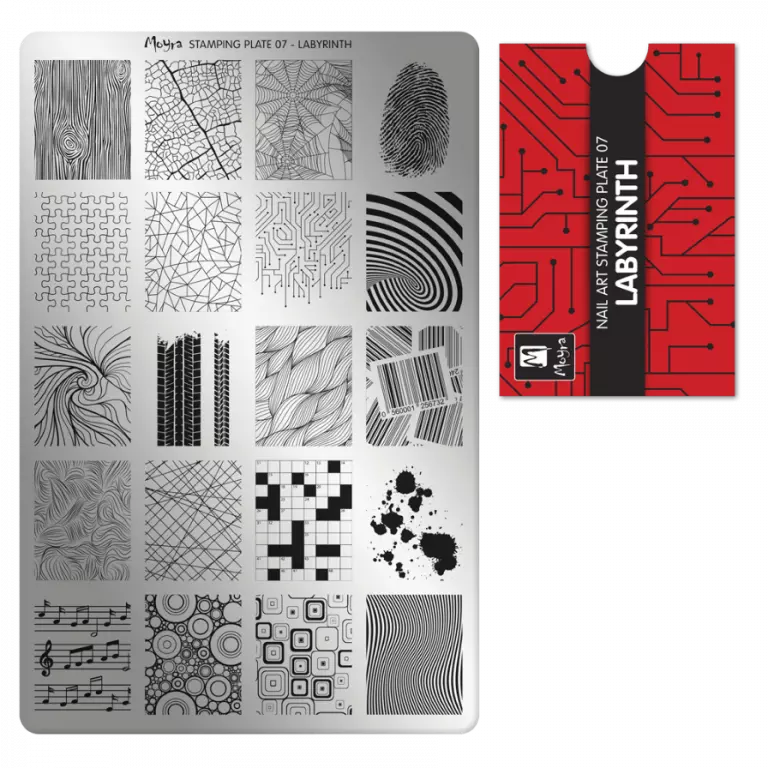 Moyra Stamping Schablone - Stempeln statt Malen - die schnelle und kreative Nailart für Anfänger und Profis zugleich - Labyrinth Nr.7 Moyra Stamping Schablone - Stempeln statt Malen - die schnelle und kreative Nailart für Anfänger und Profis zugleich - Labyrinth Nr.7