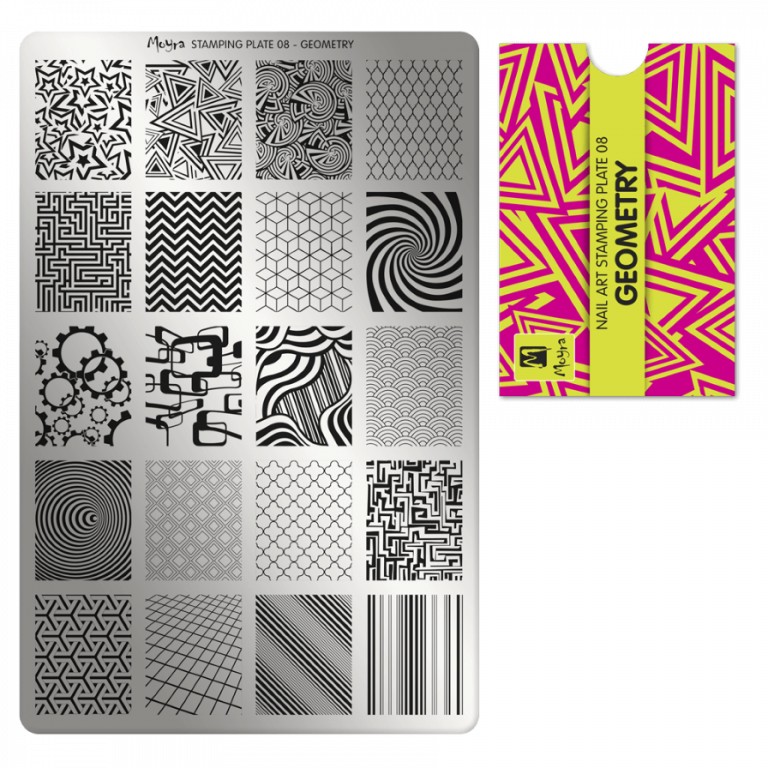 Moyra Stamping Schablone - Stempeln statt Malen - die schnelle und kreative Nailart für Anfänger und Profis zugleich - Geometry Nr.8 Moyra Stamping Schablone - Stempeln statt Malen - die schnelle und kreative Nailart für Anfänger und Profis zugleich - Geometry Nr.8