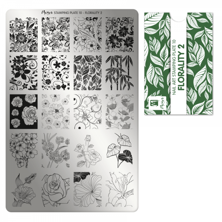 Moyra Stamping Schablone - Stempeln statt Malen - die schnelle und kreative Nailart für Anfänger und Profis zugleich - Florality II Nr.10 Moyra Stamping Schablone - Stempeln statt Malen - die schnelle und kreative Nailart für Anfänger und Profis zugleich - Florality II Nr.10