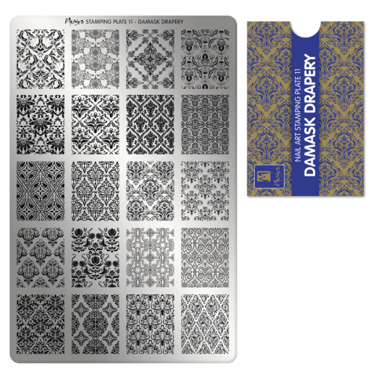 Moyra Stamping Schablone - Stempeln statt Malen - die schnelle und kreative Nailart für Anfänger und Profis zugleich - Damask Drapery Nr.11 Moyra Stamping Schablone - Stempeln statt Malen - die schnelle und kreative Nailart für Anfänger und Profis zugleich - Damask Drapery Nr.11