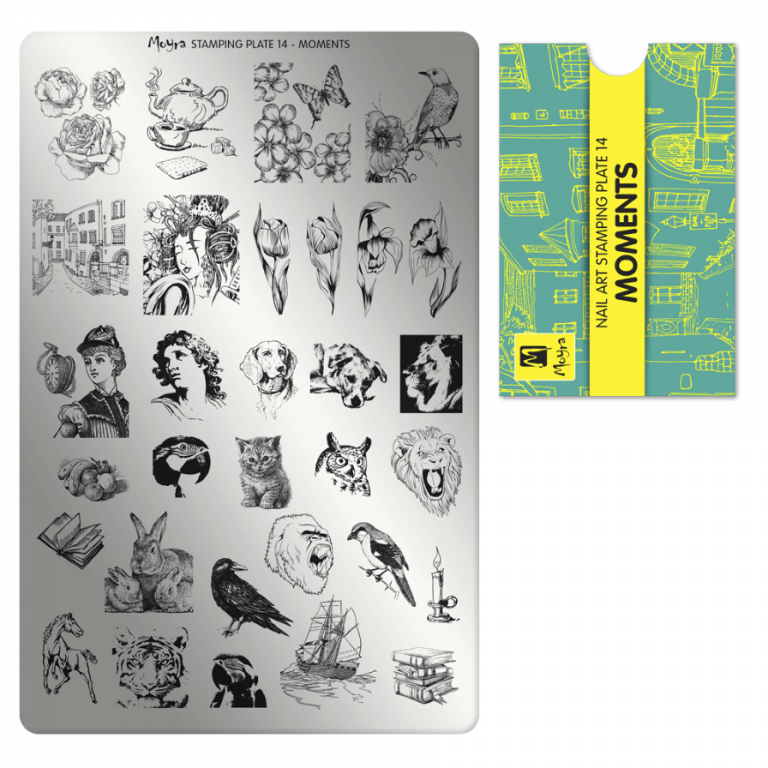 Moyra Stamping Schablone - Stempeln statt Malen - die schnelle und kreative Nailart für Anfänger und Profis zugleich - Moments Nr.14 Moyra Stamping Schablone - Stempeln statt Malen - die schnelle und kreative Nailart für Anfänger und Profis zugleich - Moments Nr.14