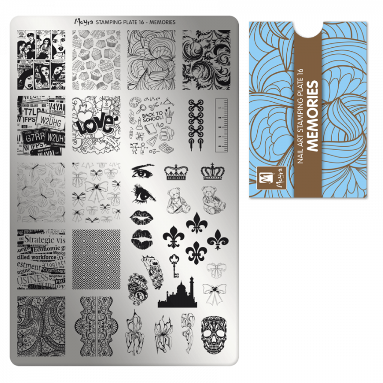 Moyra Stamping Schablone - Stempeln statt Malen - die schnelle und kreative Nailart für Anfänger und Profis zugleich - Memories Nr.16 Moyra Stamping Schablone - Stempeln statt Malen - die schnelle und kreative Nailart für Anfänger und Profis zugleich - Memories Nr.16
