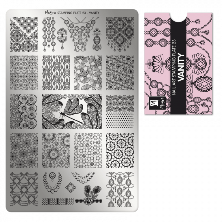 Moyra Stamping Schablone - Stempeln statt Malen - die schnelle und kreative Nailart für Anfänger und Profis zugleich - Vanity Nr.23 Moyra Stamping Schablone - Stempeln statt Malen - die schnelle und kreative Nailart für Anfänger und Profis zugleich - Vanity Nr.23
