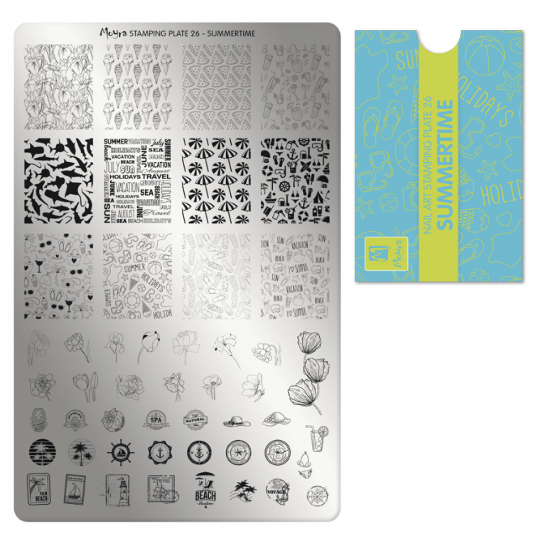 Moyra Stamping Schablone - Stempeln statt Malen - die schnelle und kreative Nailart für Anfänger und Profis zugleich - Summertime Nr.26 Moyra Stamping Schablone - Stempeln statt Malen - die schnelle und kreative Nailart für Anfänger und Profis zugleich - Summertime Nr.26