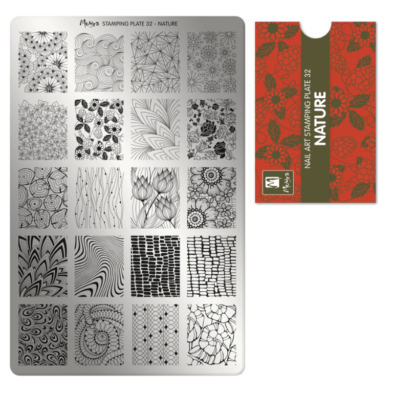 Moyra Stamping Schablone - Stempeln statt Malen - die schnelle und kreative Nailart für Anfänger und Profis zugleich - Nature Nr.32