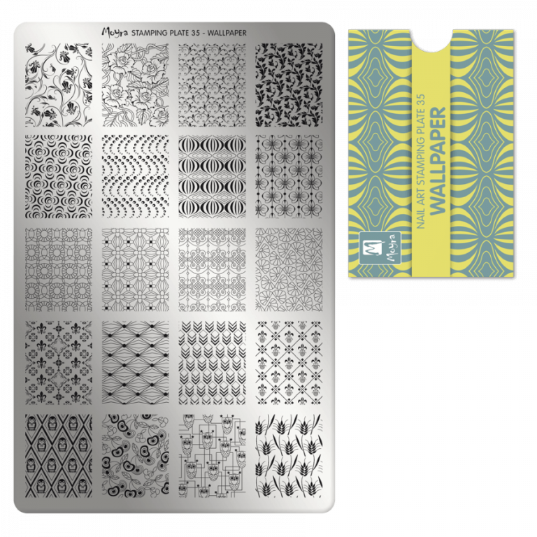 Moyra Stamping Schablone - Stempeln statt Malen - die schnelle und kreative Nailart für Anfänger und Profis zugleich - Wallpaper Nr.35 Moyra Stamping Schablone - Stempeln statt Malen - die schnelle und kreative Nailart für Anfänger und Profis zugleich - Wallpaper Nr.35