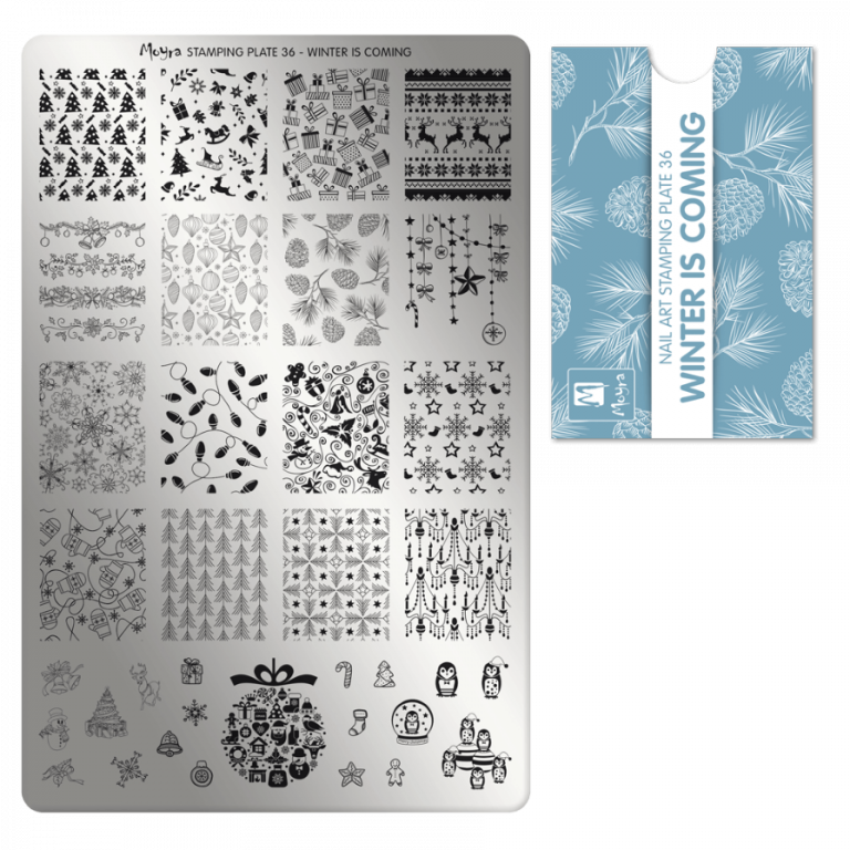 Moyra Stamping Schablone - Stempeln statt Malen - die schnelle und kreative Nailart für Anfänger und Profis zugleich - Winter is coming Nr.36 Moyra Stamping Schablone - Stempeln statt Malen - die schnelle und kreative Nailart für Anfänger und Profis zugleich - Winter is coming Nr.36