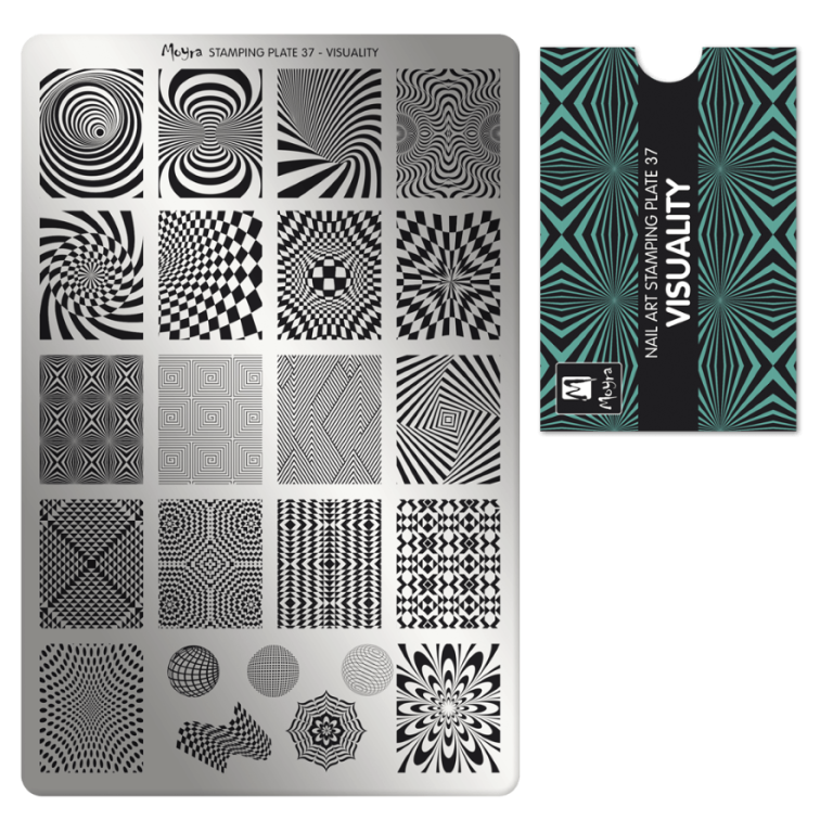 Moyra Stamping Schablone - Stempeln statt Malen - die schnelle und kreative Nailart für Anfänger und Profis zugleich - Visualität Nr.37