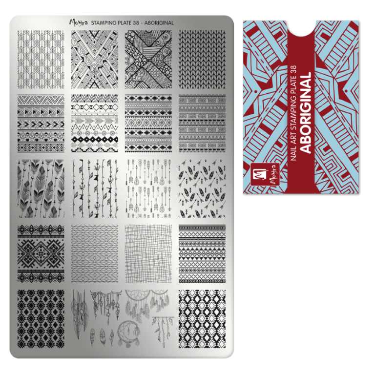 Moyra Stamping Schablone - Stempeln statt Malen - die schnelle und kreative Nailart für Anfänger und Profis zugleich - Aboriginal Nr.38