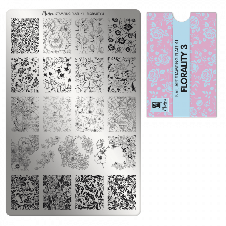 Moyra Stamping Schablone - Stempeln statt Malen - die schnelle und kreative Nailart für Anfänger und Profis zugleich - Florality 3 Nr.41 Moyra Stamping Schablone - Stempeln statt Malen - die schnelle und kreative Nailart für Anfänger und Profis zugleich - Florality 3 Nr.41