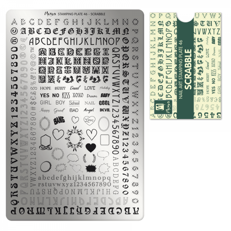 Moyra Stamping Schablone - Stempeln statt Malen - die schnelle und kreative Nailart für Anfänger und Profis zugleich - Scrabble Nr.46 Moyra Stamping Schablone - Stempeln statt Malen - die schnelle und kreative Nailart für Anfänger und Profis zugleich - Scrabble Nr.46