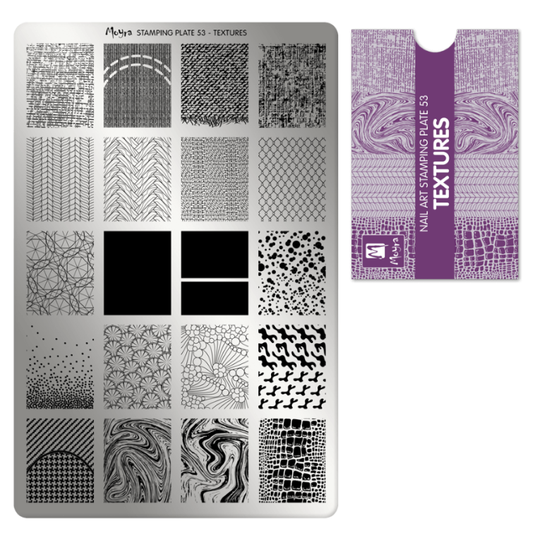 Moyra Stamping Schablone - Stempeln statt Malen - die schnelle und kreative Nailart für Anfänger und Profis zugleich - Textures Nr.53