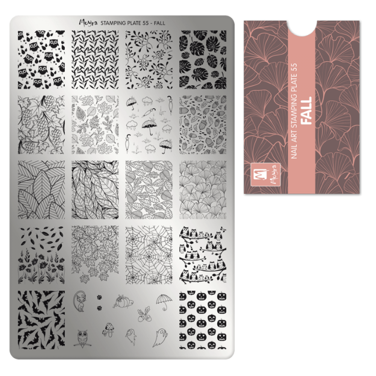 Moyra Stamping Schablone - Stempeln statt Malen - die schnelle und kreative Nailart für Anfänger und Profis zugleich - Fall Nr.55 Moyra Stamping Schablone - Stempeln statt Malen - die schnelle und kreative Nailart für Anfänger und Profis zugleich - Fall Nr.55