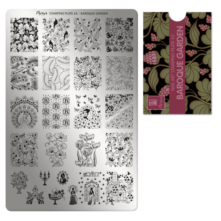 Moyra Stamping Schablone - Stempeln statt Malen - die schnelle und kreative Nailart für Anfänger und Profis zugleich - Baroque Garden Nr.63