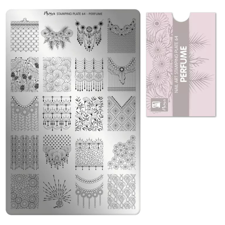 Moyra Stamping Schablone - Stempeln statt Malen - die schnelle und kreative Nailart für Anfänger und Profis zugleich - Perfume Nr.64 Moyra Stamping Schablone - Stempeln statt Malen - die schnelle und kreative Nailart für Anfänger und Profis zugleich - Perfume Nr.64