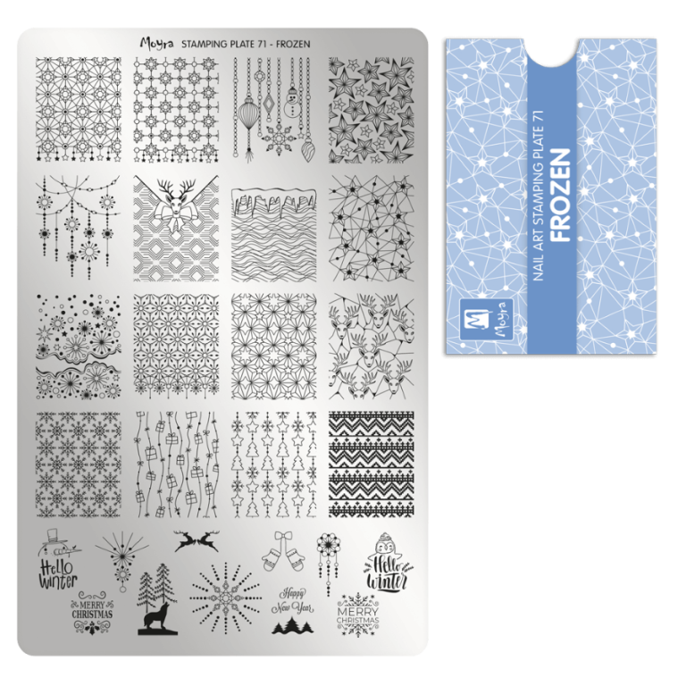 Moyra Stamping Schablone - Stempeln statt Malen - die schnelle und kreative Nailart für Anfänger und Profis zugleich - Frozen Nr.71