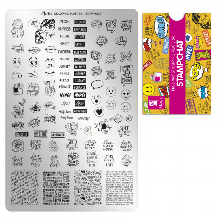 Moyra Stamping Schablone - Stempeln statt Malen - die schnelle und kreative Nailart für Anfänger und Profis zugleich - Stampchat Nr.86