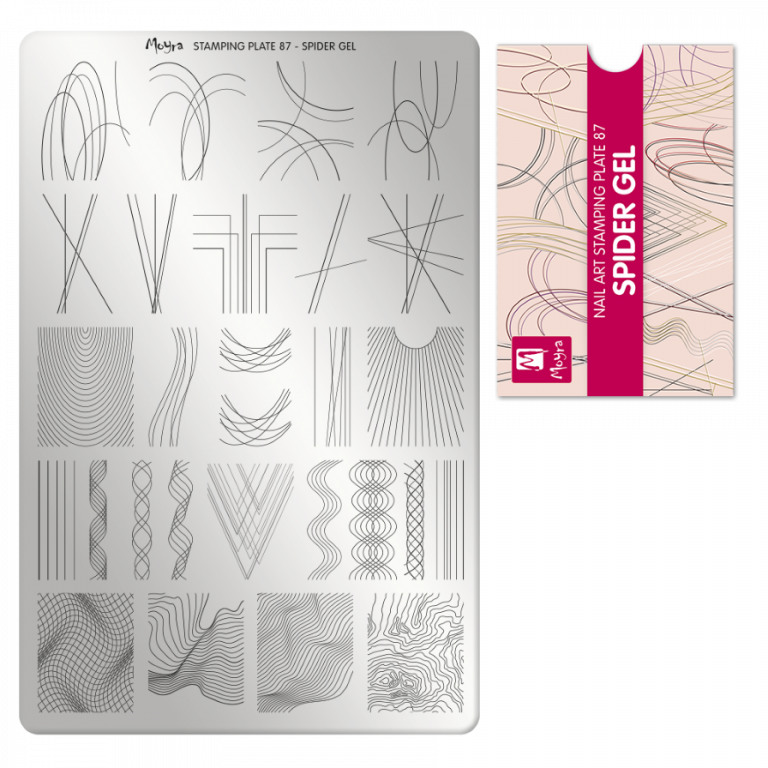 Moyra Stamping Schablone - Stempeln statt Malen - die schnelle und kreative Nailart für Anfänger und Profis zugleich - Spider Gel Nr.87