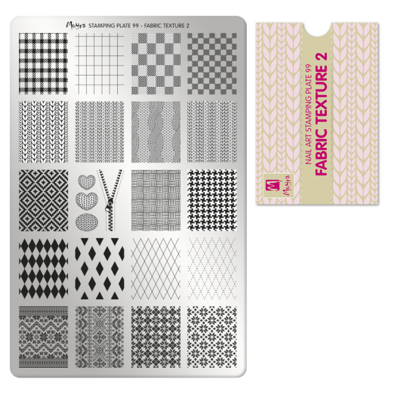 Moyra Stamping Schablone - Stempeln statt Malen - die schnelle und kreative Nailart für Anfänger und Profis zugleich - Fabric Texture 2 Nr.99