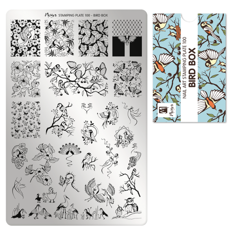 Moyra Stamping Schablone - Stempeln statt Malen - die schnelle und kreative Nailart für Anfänger und Profis zugleich - Bird Box Nr.100 Moyra Stamping Schablone - Stempeln statt Malen - die schnelle und kreative Nailart für Anfänger und Profis zugleich - Bird Box Nr.100