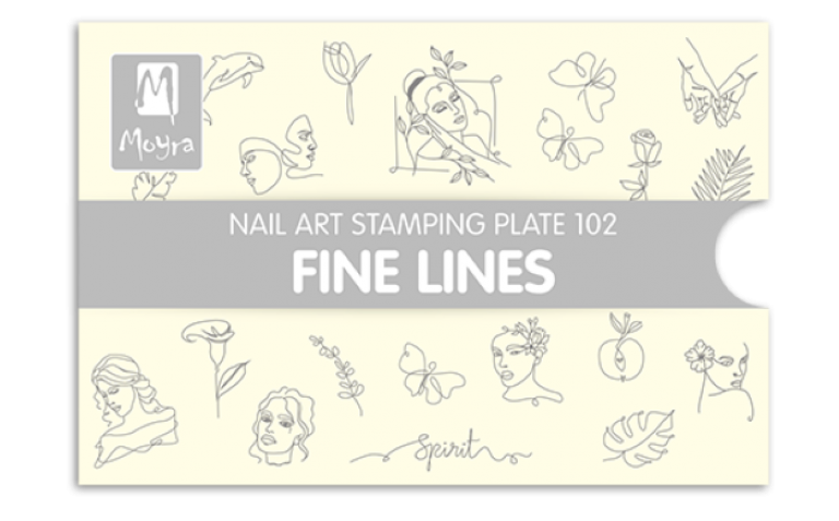 Moyra Stamping Schablone - Fine Lines Nr.102