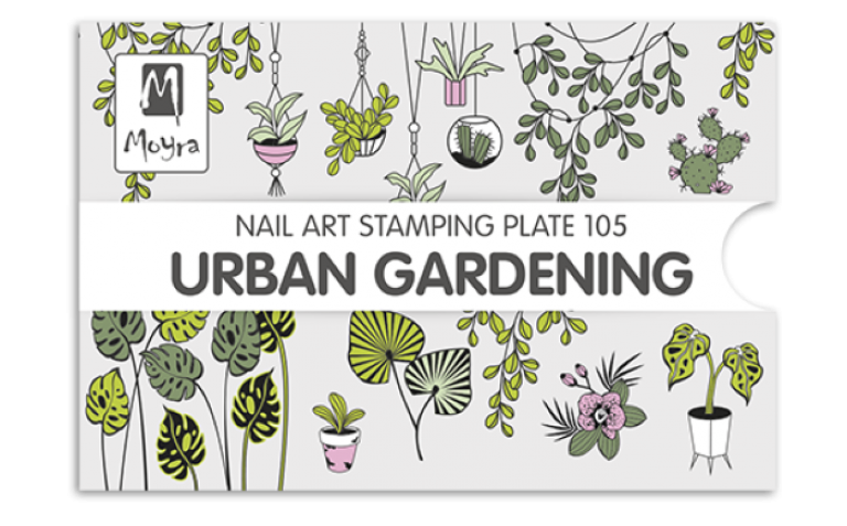 Moyra Stamping Schablone - Urban Gardening Nr.105