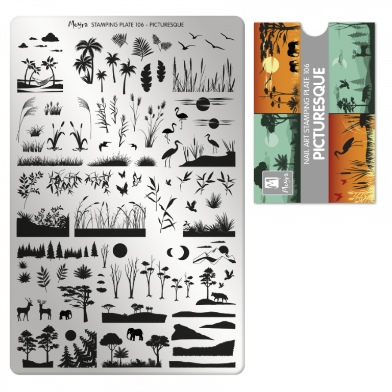 Moyra Stamping Schablone - Stempeln statt Malen - die schnelle und kreative Nailart für Anfänger und Profis zugleich - Picturesque Nr.106 Moyra Stamping Schablone - Stempeln statt Malen - die schnelle und kreative Nailart für Anfänger und Profis zugleich - Picturesque Nr.106