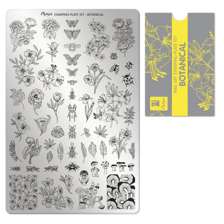 Moyra Stamping Schablone - Stempeln statt Malen - die schnelle und kreative Nailart für Anfänger und Profis zugleich - Botanical Nr.107 Moyra Stamping Schablone - Stempeln statt Malen - die schnelle und kreative Nailart für Anfänger und Profis zugleich - Botanical Nr.107