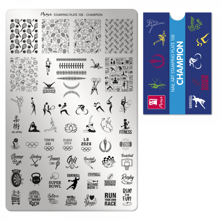 Moyra Stamping Schablone - Stempeln statt Malen - die schnelle und kreative Nailart für Anfänger und Profis zugleich - Champion Nr.108 Moyra Stamping Schablone - Stempeln statt Malen - die schnelle und kreative Nailart für Anfänger und Profis zugleich - Champion Nr.108
