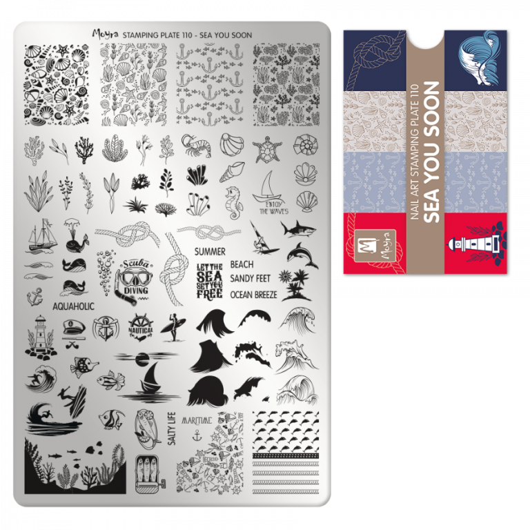 Moyra Stamping Schablone - Stempeln statt Malen - die schnelle und kreative Nailart für Anfänger und Profis zugleich - See you soon Nr.110 Moyra Stamping Schablone - Stempeln statt Malen - die schnelle und kreative Nailart für Anfänger und Profis zugleich - See you soon Nr.110